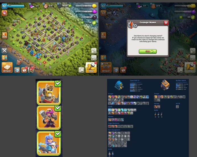 ■TH:12 (+60%) ■Heroes: K48 Q49 P30 W26 ■Skins:3 ■SW:1405 ■BH:8 ■Full Access ■Instant Delivery ■A7148