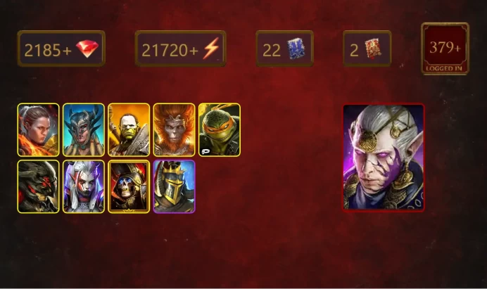 [STARTER]Starsage Galathir+Elva Autumnborn+Ronda+Scyl+Artak+Wukong+Michelangelo+Visix+Deathknight+Shaman+23Epics
