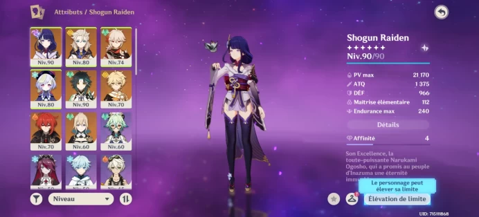[Code 8041] Ark 55 / EU | 11 Leg | Raiden, Kazuha, Wanderer, Xiao, Albedo, Tignari, Djinn, Mona, Ke Qing, Diluc, Aloy / Very Cheap