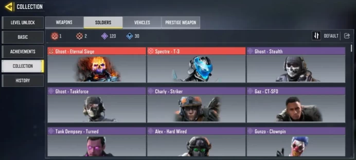 Level 391 / Ghost / Spectre / 2 mythic guns / 7 legend guns / 285 epic guns / 2 mythic Skin / 120 Skin /Changable email / single save / cod 33