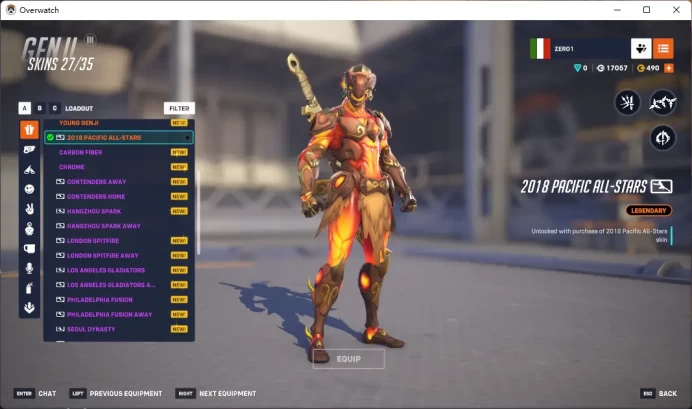 2018 PACIFIC ALL-STARS / GENJI / SEOUL DYNASTY AWAY /  Full Mail Access / see the picture / Please Read Description / gycuy