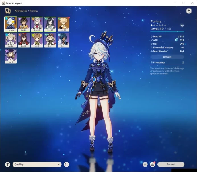 ASIA | AR 24 | Starter | 1 Limited | Furina,Sethos,Noelle,Amber,Etc | Low Explore Maps | MC Male | Take Email | Check SS(GI3909)