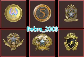 CS2 Prime+6Medals(2018-2021-2022 Service Medal/5Y/Loyalty Badge/Global Offensive Badge)