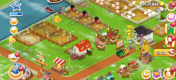 [Code 8074] Level 151 / 3800 Barn + Silo 2800 / Rare Statue / Very Cheap