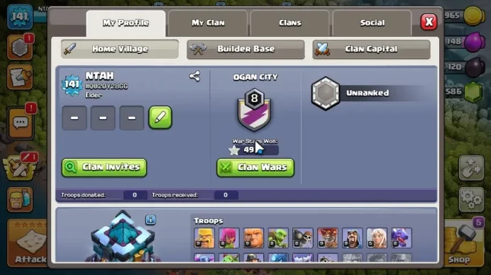 TH 13 - BH 9|LV 141|Limited Skin Hero|HH 7|BK 53,AQ 53,GW 37,MP 39,RC 9|Gems 5586|CN On|Protect OFF|TAKE MAIL(COC1728)