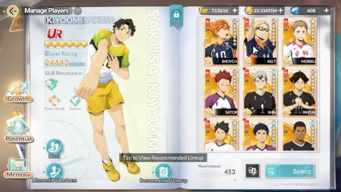 SEA|Lvl 48|5 UR+Memo[Sakusa,Motoya,Hoshiumi,Hirugami,Wakatoshi]+10 SSR [Hinata,Nishinoya,Suna,Kita,Etc]|Google|Check SS (HFH890)
