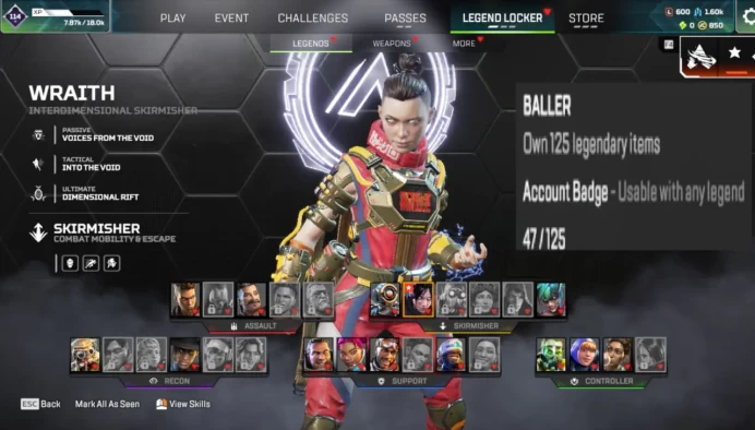 Smurf account  | 47 legendary skins + 850 apex coins | Ranked ready |  Level 20+  | Rookie 4 | 14 legends