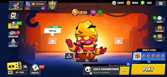 OP BRAWL STAR 35246 TROPHY, 80 BRAWLERS, 10 HYPERCHARGE, 6 MAX POWER, 131 SKINS AND LEVEL 183