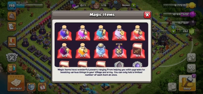 TH 15 Full Max, 9 Equipment Epic, Defense Max, Wall High Level, 7 Hero Skin, Magic Items, Hero High Level, Lifetime Warranty