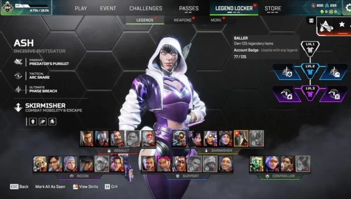 Smurf account | 77 legendary skins | Ranked ready | Level 20+ | Rookie 4 | 21 legends