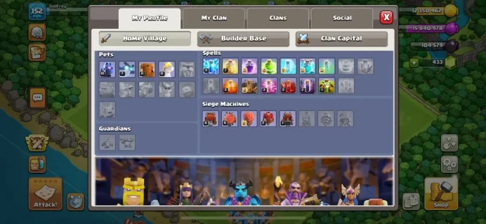 TH 17 , VERY VERY CHEAP, 5 EQUIPMENT , CH NAME 1000 (123)