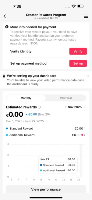 German Monetized Creator Rewards Program Account | 15k Real Followers & 243k Likes | Real screenshots + Full Access + Account in Good Standing
