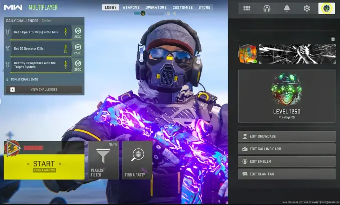 Modern Warfare 2 63 Meta Guns Maxed + 13 Bundles Level 1250 Max 28 Operators ( MW2/MW3 Not PURCHASED ) FULL ACCESS Pc/Xbox/PlayStation