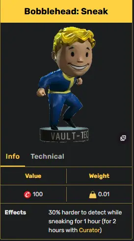 Bobblehead: Sneak [+30% harder to detect while sneaking.] x1000 [Aid]