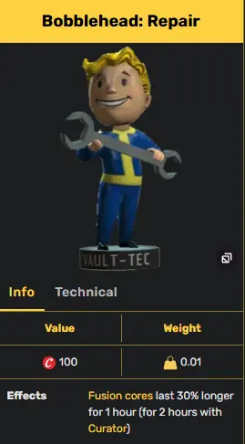Bobblehead: Repair  [Fusion cores last 30% longer.] x1000 [Aid]