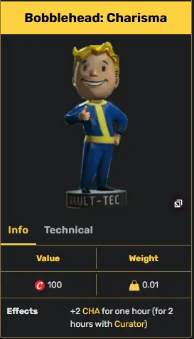 Bobblehead: Charisma [+2 Charisma.] x1000 [Aid]