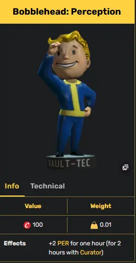 Bobblehead: Perception [+2 Perception.] x1000 [Aid]