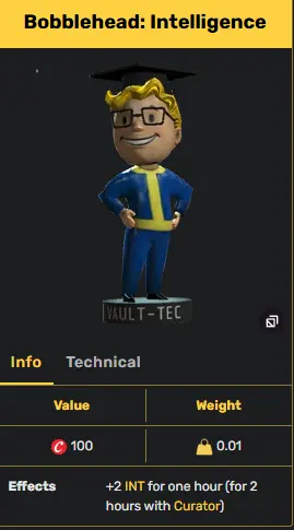 Bobblehead: Intelligence [+2 Intelligence.] x1000 [Aid]