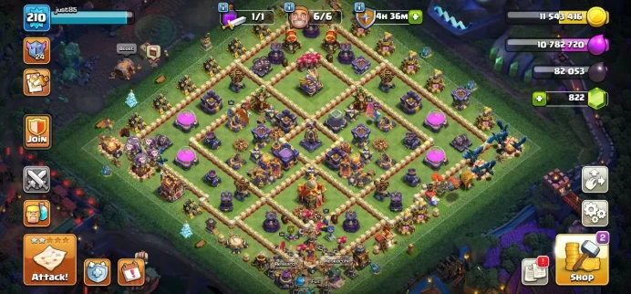 TH 16 Max, 7 Equipment Epic, 20 Hero Skin, Wall Max, 1 Map Skin, Change Name 500Gems, Lifetime Warranty