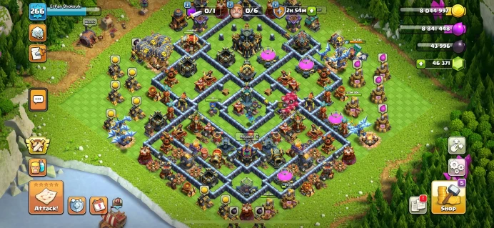 Maxed Out TH17 Clash of Clans + Clash Royale +8300 Trophy Account – 44,000+ Gems, 5K+ Trophies, OP War Base!