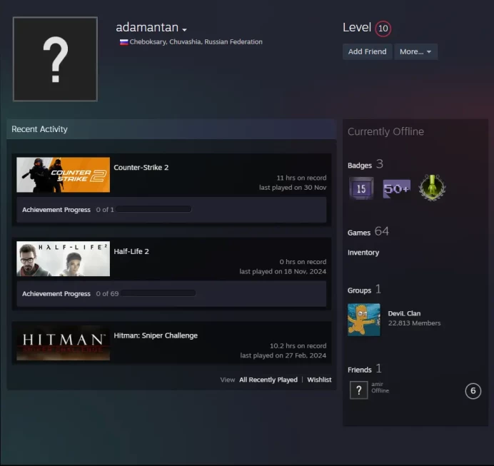 64Game-CS2 Prime+4Medals(10Y/5Y/Loyalty Badge/Global Offensive Badge)+ 15 Years of Service Steam