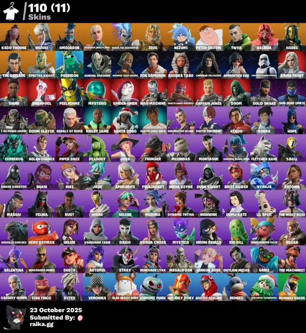 [PC/PSN/XBOX] 124 skins | Kado Thorne | Optimus Prime | Mizuki | Omegarok | Renzo the Destroyer | Zeus | Nezumi | Era | Peter Griffin