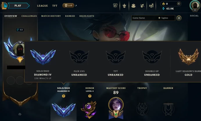 {SE15 S3 EUW - Currently Diamond 4 - 58 WR / %40 All Champs{69} 11 Skins - Sentinel Vayne-Battle Academia Ezreal-Firecracker Diana / Full Access