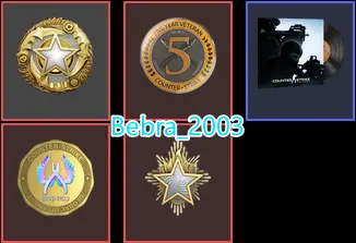 15Game-CS2 Prime 1049 hours+4Medals(2023-2025 Service Medal/5 Year Veteran Coin/Global Offensive Badge)