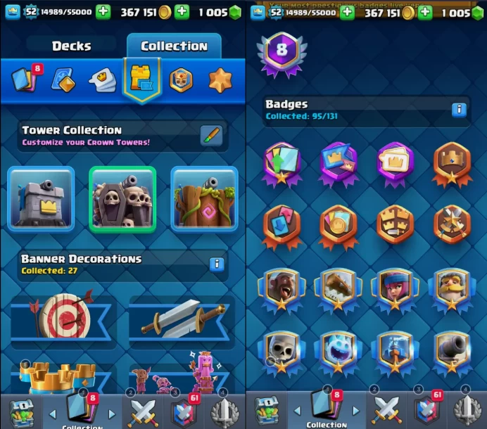 52 lvl/12000+ Trophy/TK 14/All Card/MAX Card 1/15lvl card 2/6 Evolved/38 Emote/2 Skin/8 Years old/	mssh1335