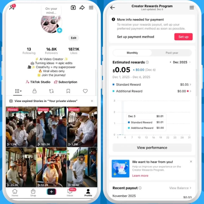 [Discounted] Monetized Creator Rewards Program Account | 16K Authentic Followers & 187K Likes | Verified Screenshots + Instant Delivery 