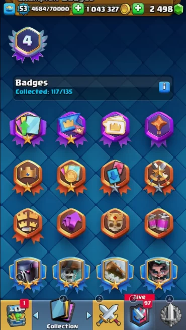 53 lvl/13000+ Trophy/TK 14/119 Card/15lvl card 4/14lvl card 22/2 Evolved/78 Emote/7 Skin/4 Years old/	mssh1366