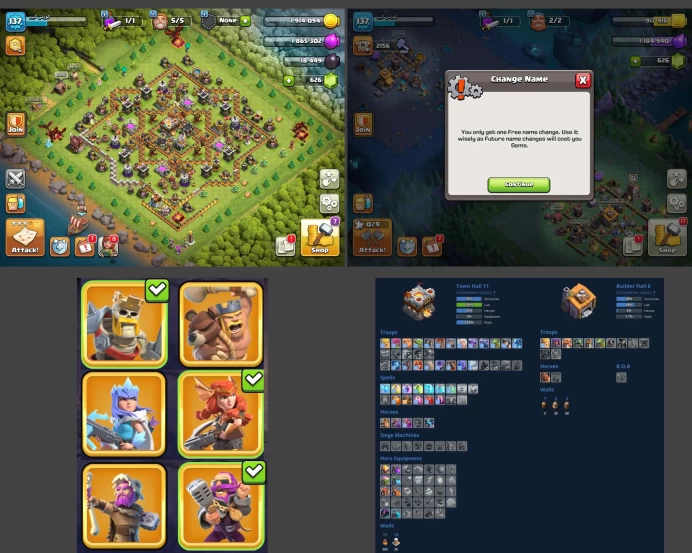 ■TH:11 (+80%) ■Heroes: K44 Q39 P20 W20 ■Skins:6 ■BH:6 ■Full Access ■Instant Delivery ■A327