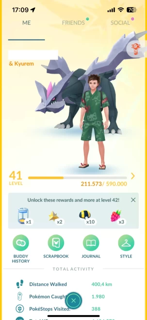 Level 41, Shiny Kyurem, 18 Shiny, 22 Legend, 11 Shadow Legend