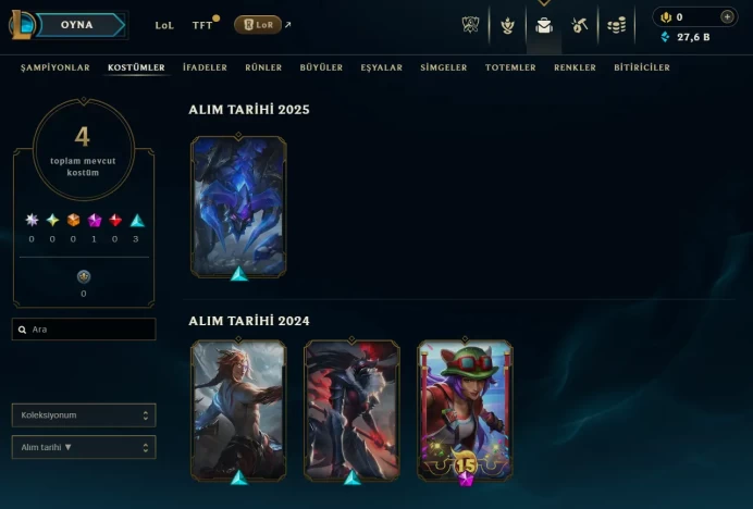 [EUW] Season 15 | Gold 3 %50 WR | 4 Skins | 27.6K BE | Honor 4 | 45 Champs | CHANGEABLE E-MAIL Wins: 18 Losses: 18
