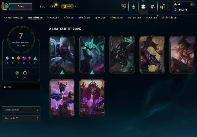 [EUW] Season 15 | Emerald 4 %52 WR | 7 Skins | 45K BE | Honor 5 | 53 Champs | CHANGEABLE E-MAIL Wins: 43 Losses: 41