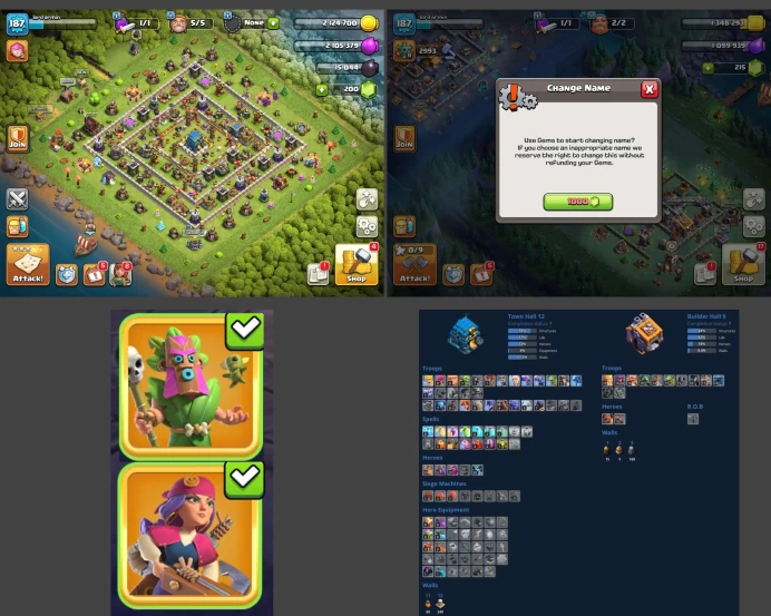 ■TH:12 (+60%) ■Heroes: K50 Q52 P30 W25 ■Skins:2 ■SW:1179 ■BH:9 ■Full Access ■Instant Delivery ■A388