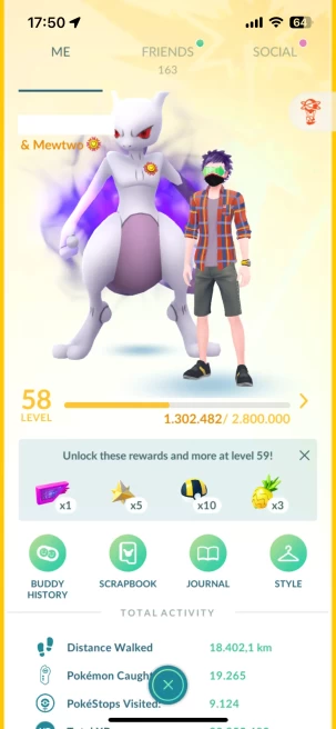 Account 2016, Level 58, 893 Pokemon, 1 Legend IV100, 105 Shiny, 230 Legend, 21 IV 100, 15 Shiny Legend, 8 Shadow Legend
