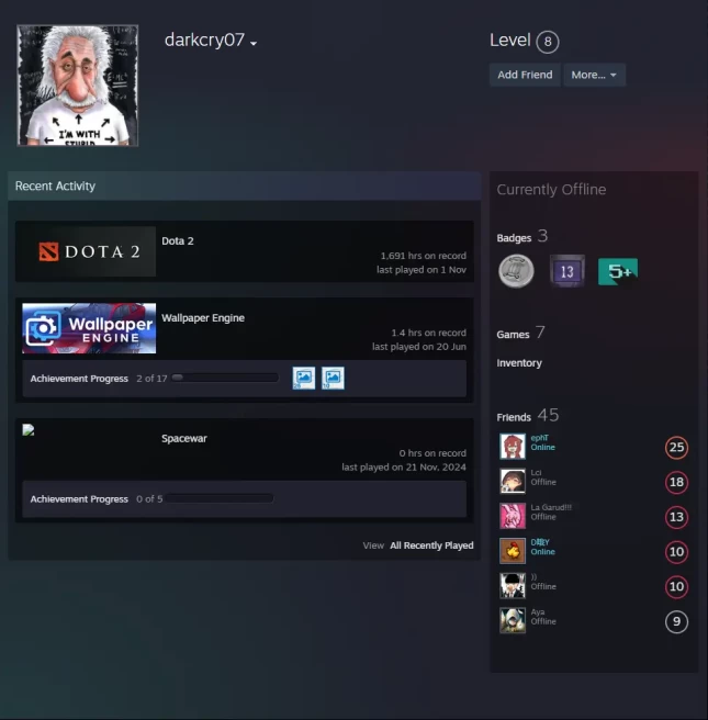 Dota 2 1691 hours-previous rank Legend 1 (3170MMR)11750 behavior