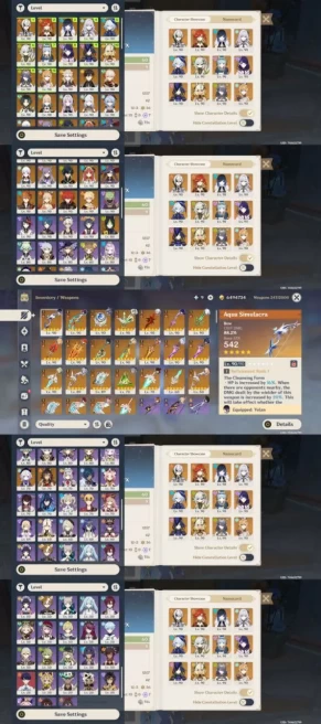 Rarest -All Platform - EU - AR60 - 78 Charcter+32 5'Star - 25 Weapons 5'Stra - Nilou C1 - Keqing C5 - Mona C1 - Jean C3 - Tighnari C3 - Diluc C1