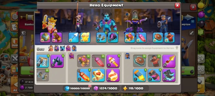 MAX EQUIPMENT | MAX WALLS | MAX DEFENSE | 2912 WAR STARS | LOTS OF MAGIC ITEMS WAR STARS MAGIC ITEMS EQUIPMENT EPIC HERO SKIN GEMS
