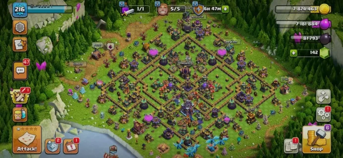 TH 15 Full Max, 5 Equipment Epic, Defense Max, Wall High Level, 5 Hero skin, Magic item, Hero High Level