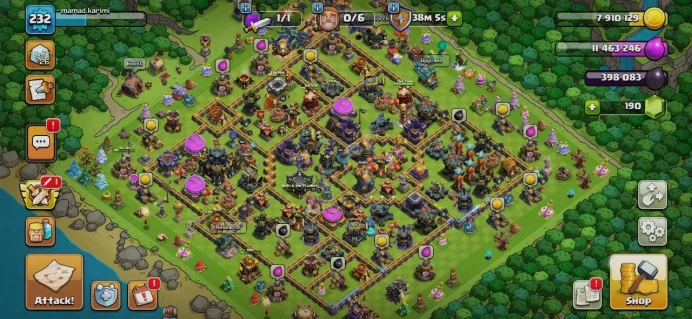 TH 17 Full Max, 6 Equipment Epic, Defense Max, Hero Max, 8 Hero Skin, Magic Items, Wall High Level