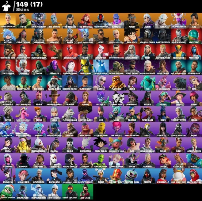 All Platform - 149 Skin - 162 Pickaxes - 135 Dans - Code776