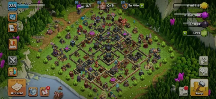 TH 17 Full Max, 10 Equipment Epic 1 Lv 27 1 Lv 26, Defense Full Max, Hero Max, 1 Map Skin, Magic Items