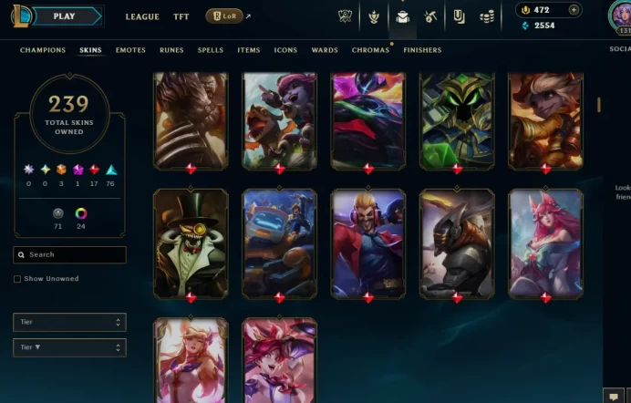 EUW EMAIL CHANGEABLE 163 CHAMPIONS 239 SKINS ELEMENTALIST LUX PLUSEFIRE EZREAL DJ SONA PLATINUM 1 30 LITTLE LEGENDS 5400 OE