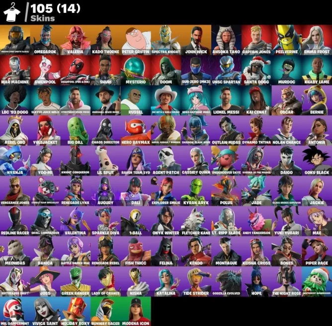 All Platform - 105 Skin - 108 Pickaxes - 107 Dans - Code793