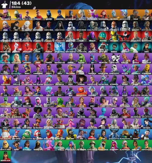 All Platform - Save OG - 184 Skin - 181 Pickaxes - 163 Dans - Beutiful Account - Code786