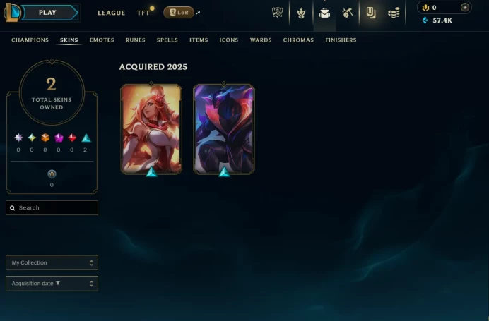 [EUW] Season 15 | Platinum 2 %63 WR  | 2 Skins | 57.4K BE | Honor 4 | 32 Champs | CHANGEABLE E-MAIL Wins: 37 Losses: 22