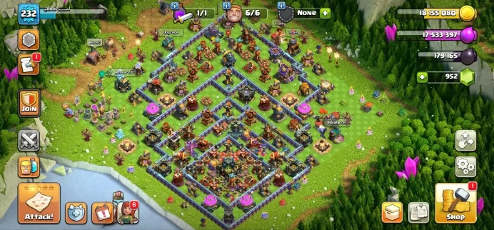 TH 15 Full Max, 10 Equipment Epic, Defense Max, 5 Hero Skin, Wall High Level, Hero High Level, Magic Items