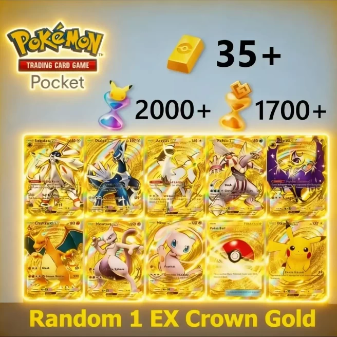 [Global]  Crown Card ×1|35 Poke Gold | 2000 Pack Hourglass | 1700 Miracle Hourglass | 1 Random Reality Card